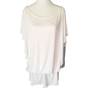NWOT Old Navy Women's Retro Lightweight Flutter Sleeve Summer Shirt- Ivory XXL